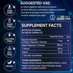 Nurses Nutrition Magtein formula bottle with labeled ingredients for clarity.