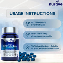 Close-up shows a compact daily-dose tablet with minimal instructions