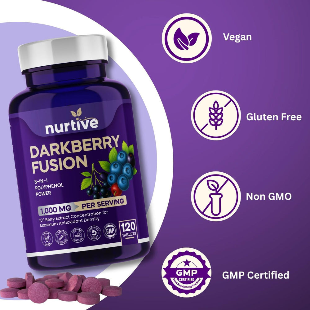 NURTIVE Darkberry Fusion 8-berry blend visual emphasizes polyphenols