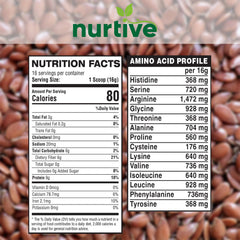 NURTIVE flaxseed protein powder nutrition label shows omega-3s and antioxidants benefits.