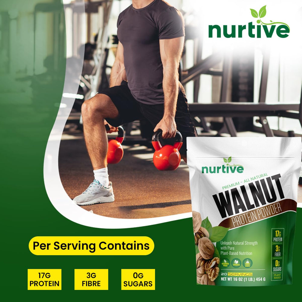 NURTIVE Walnut Protein Powder used in baking for nutritious muffins and pancakes