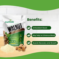 NURTIVE Walnut Protein Powder mixed into oats for a creamy breakfast