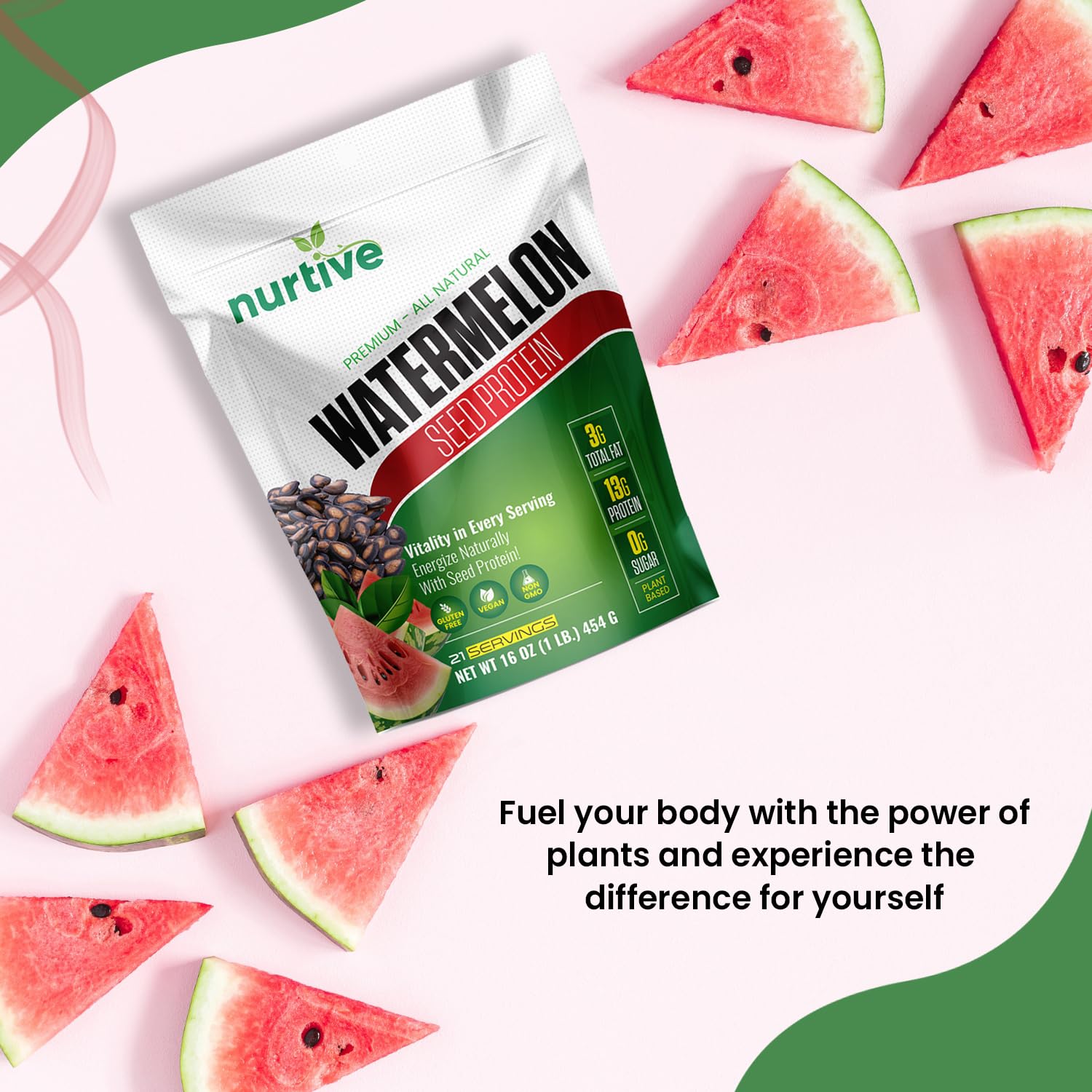 NURTIVE Watermelon Seed Protein powder added to oatmeal for daily protein