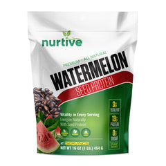 NURTIVE Watermelon Seed Protein powder tub front highlighting vegan protein support