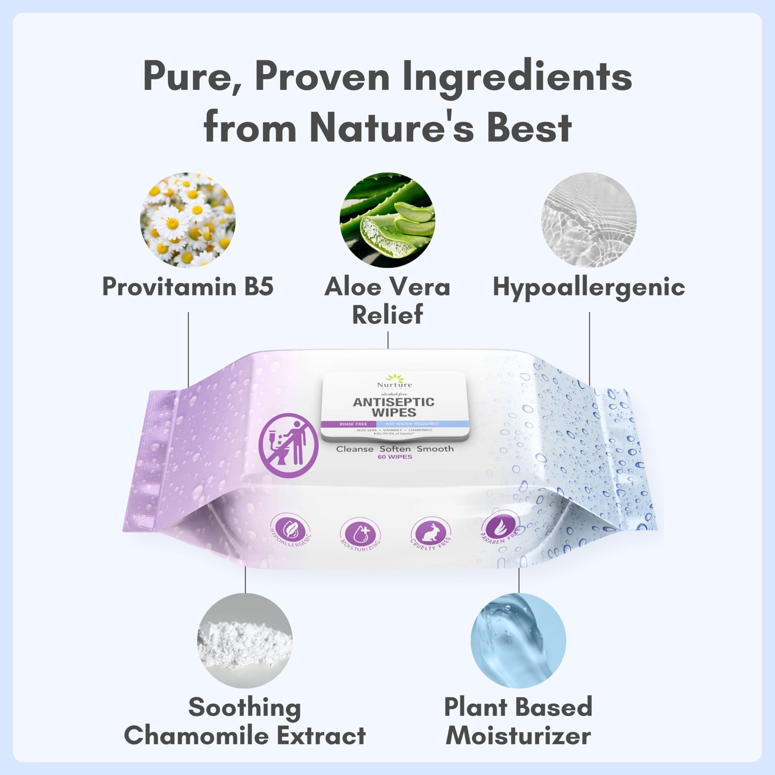 Nurture Valley XL wipes unscented for sensitive skin comfort.