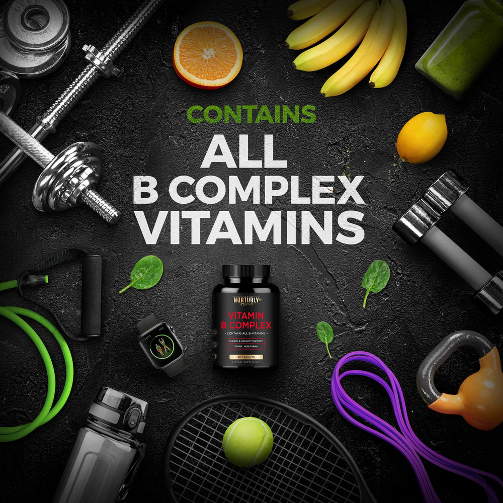 NURTURLY Vitamin B Complex nutrition facts label detail for informed choice.