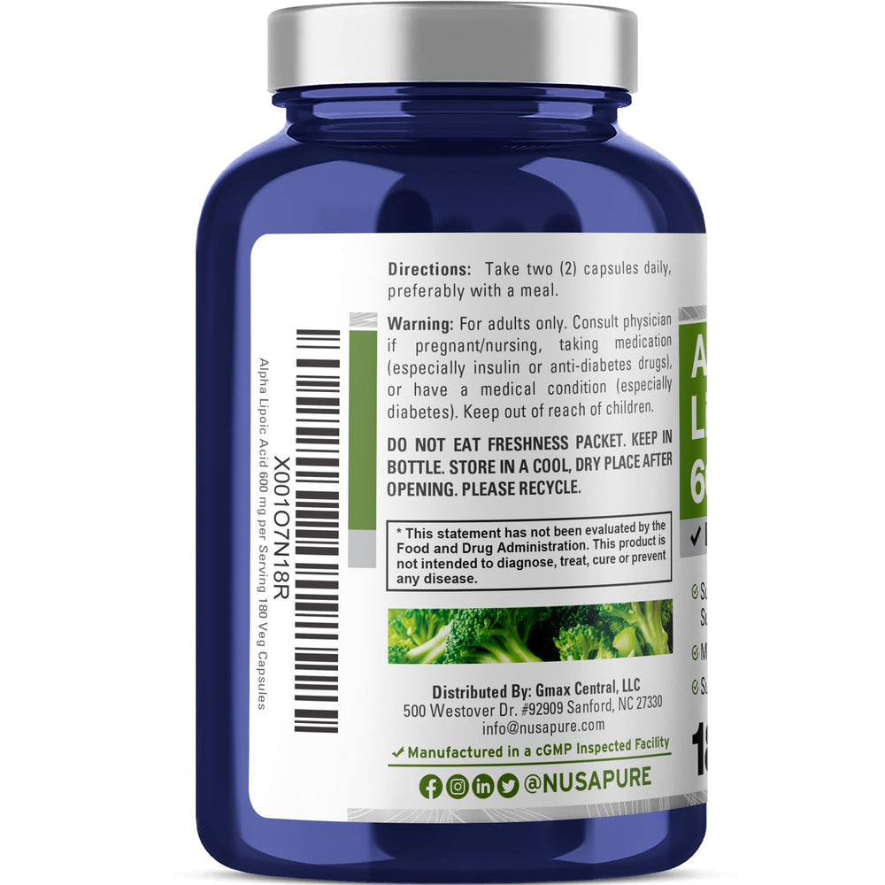 Detailed label view emphasizes 600 mg and non-GMO ingredients