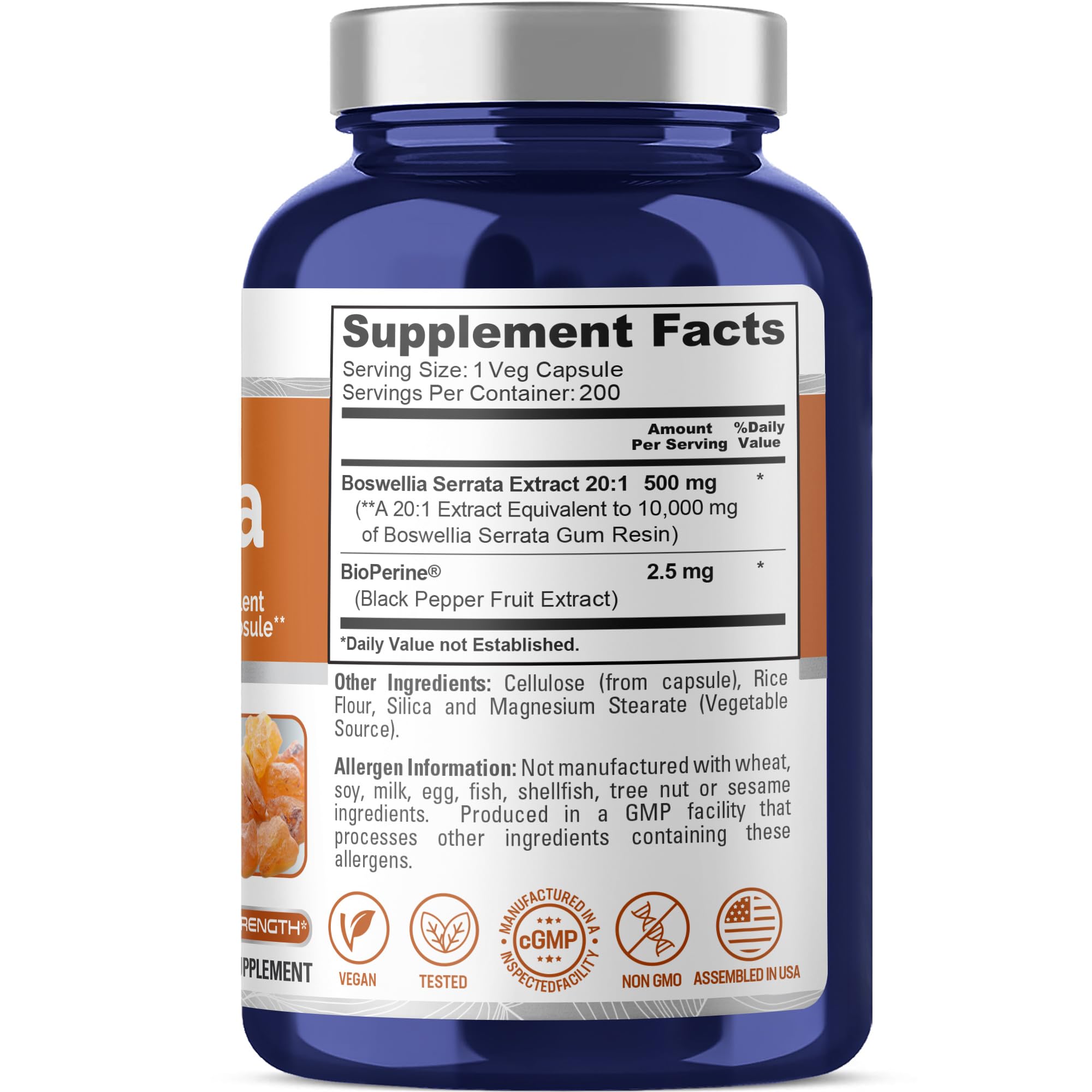 NusaPure Boswellia extract 20:1 capsule highlights efficient dosing