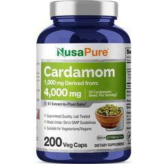 NusaPure Cardamom 4:1 extract bottle, convenient everyday supplement
