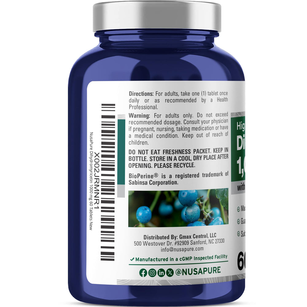 NusaPure DHM veggie tablets emphasizing plant-based formulation