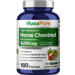 NusaPure horse chestnut 20:1 extract bottle shows high absorption for efficient delivery