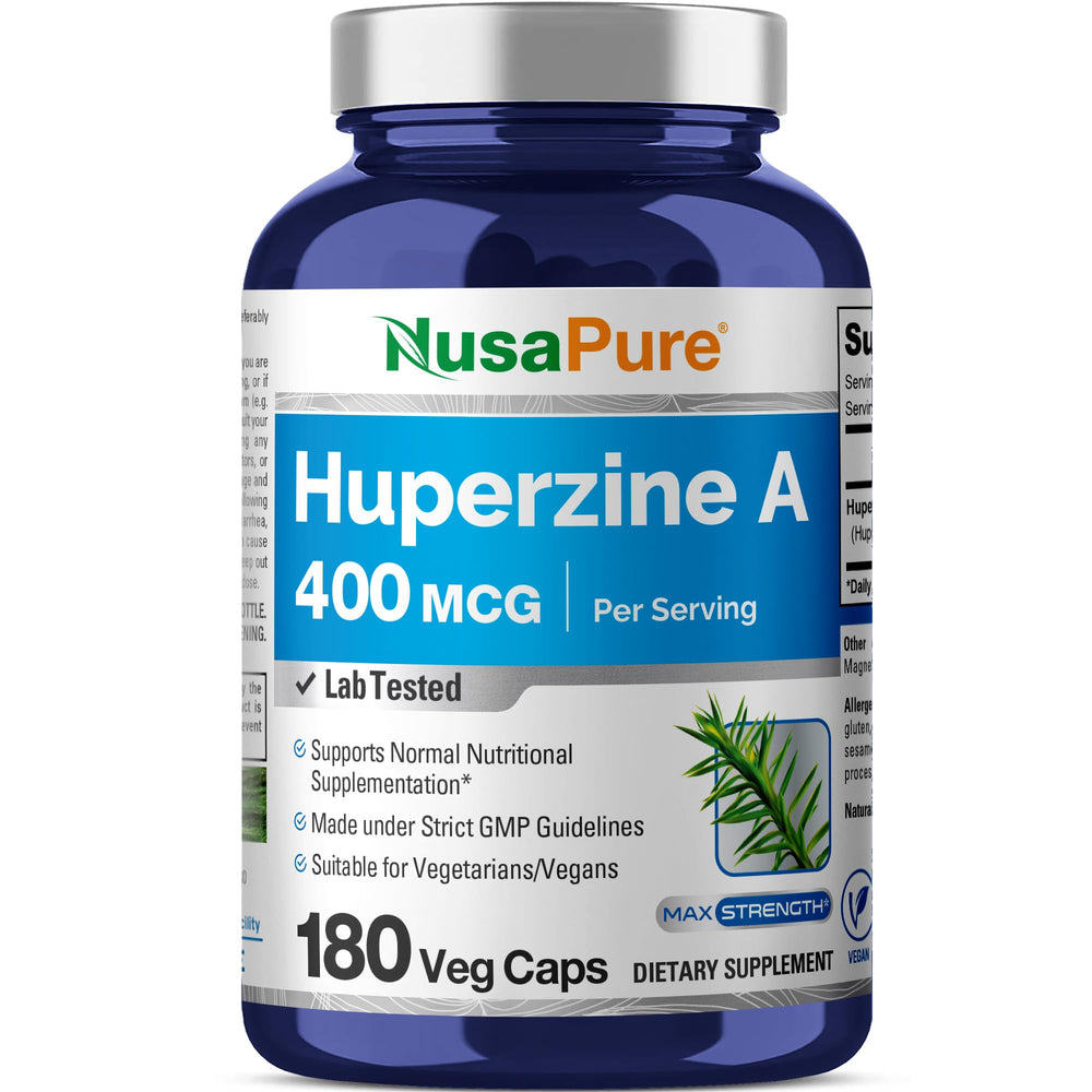 NusaPure Huperzine A 400mcg bottle for daily cognitive support