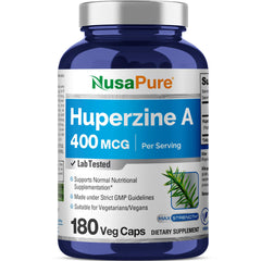 NusaPure Huperzine A 400mcg bottle for daily cognitive support