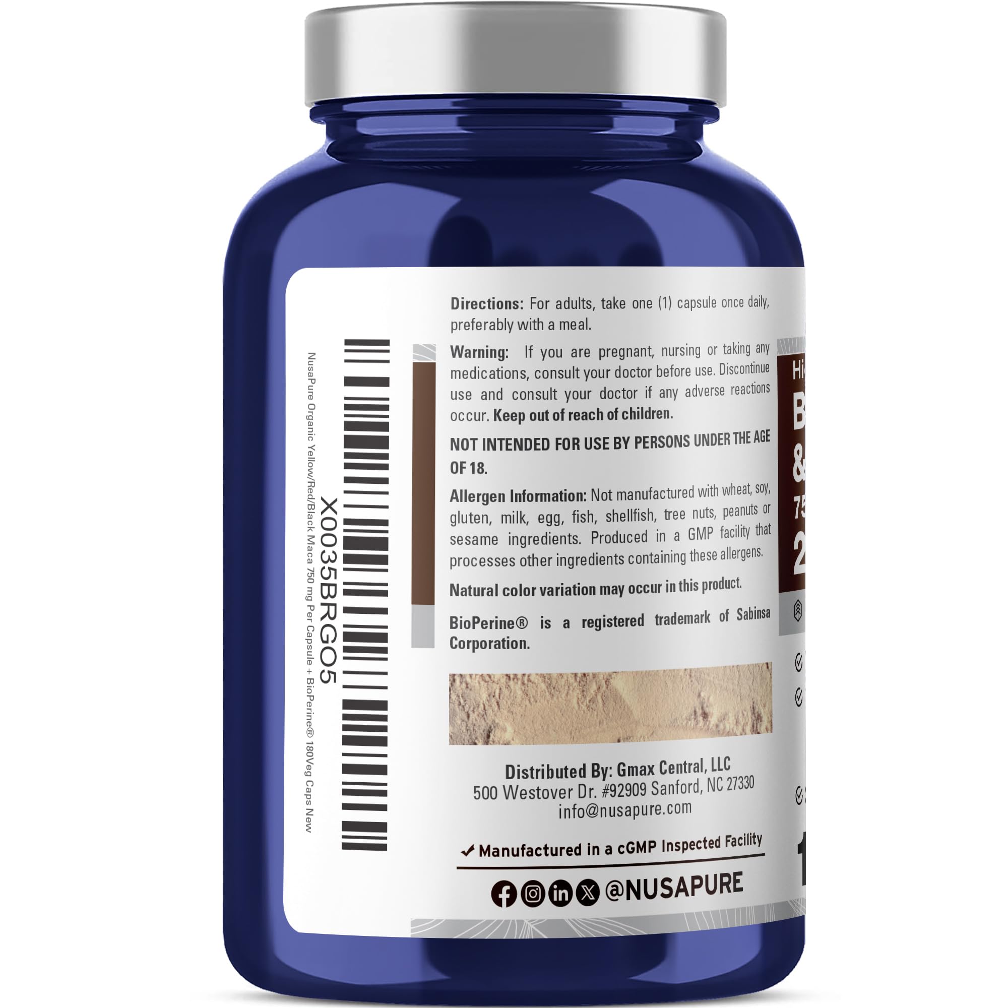 NusaPure Maca Yellow capsules suit everyday wellness routines.
