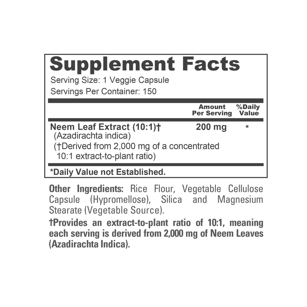 NusaPure Neem Leaf Extract capsules being poured for easy daily dosage.