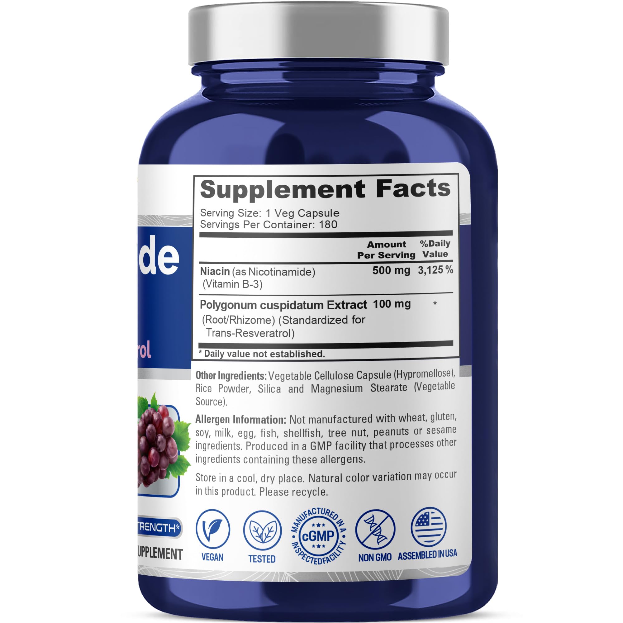Close-up of NusaPure capsules highlighting vegan Non-GMO formula for daily wellness