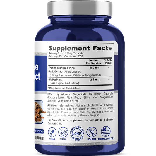 Close-up of NusaPure bottle label showing 400 mg dosage.