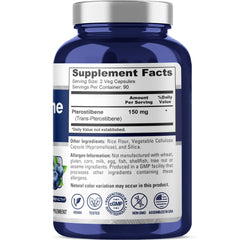 NusaPure Pterostilbene 180 veggie caps ready for a 90-day supply