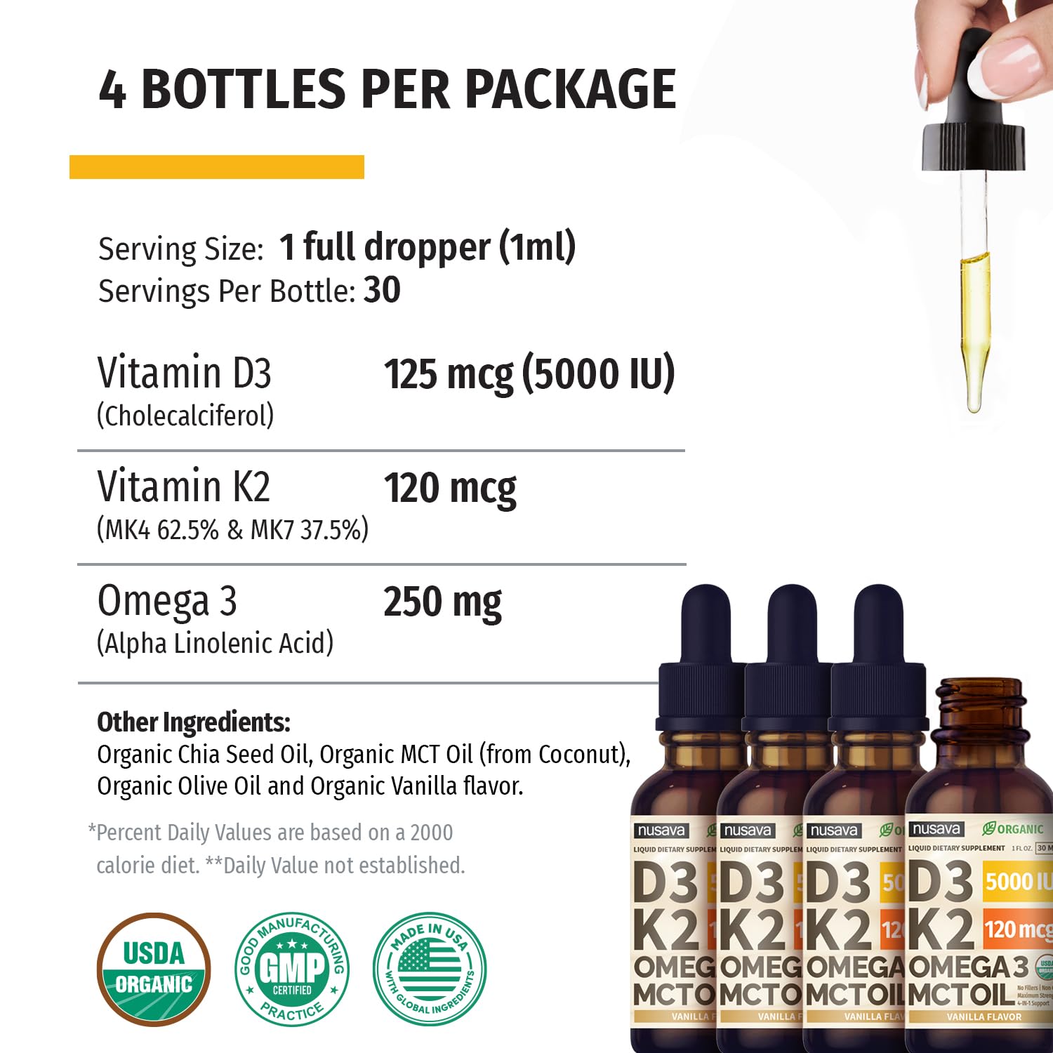 NUSAVA daily-dose label helps you track intake easily.