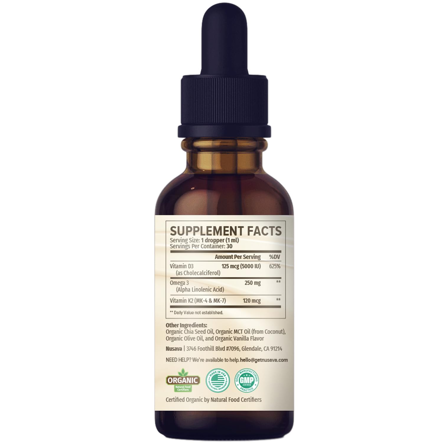 NUSAVA travel-friendly bottle and cap support on-the-go use.