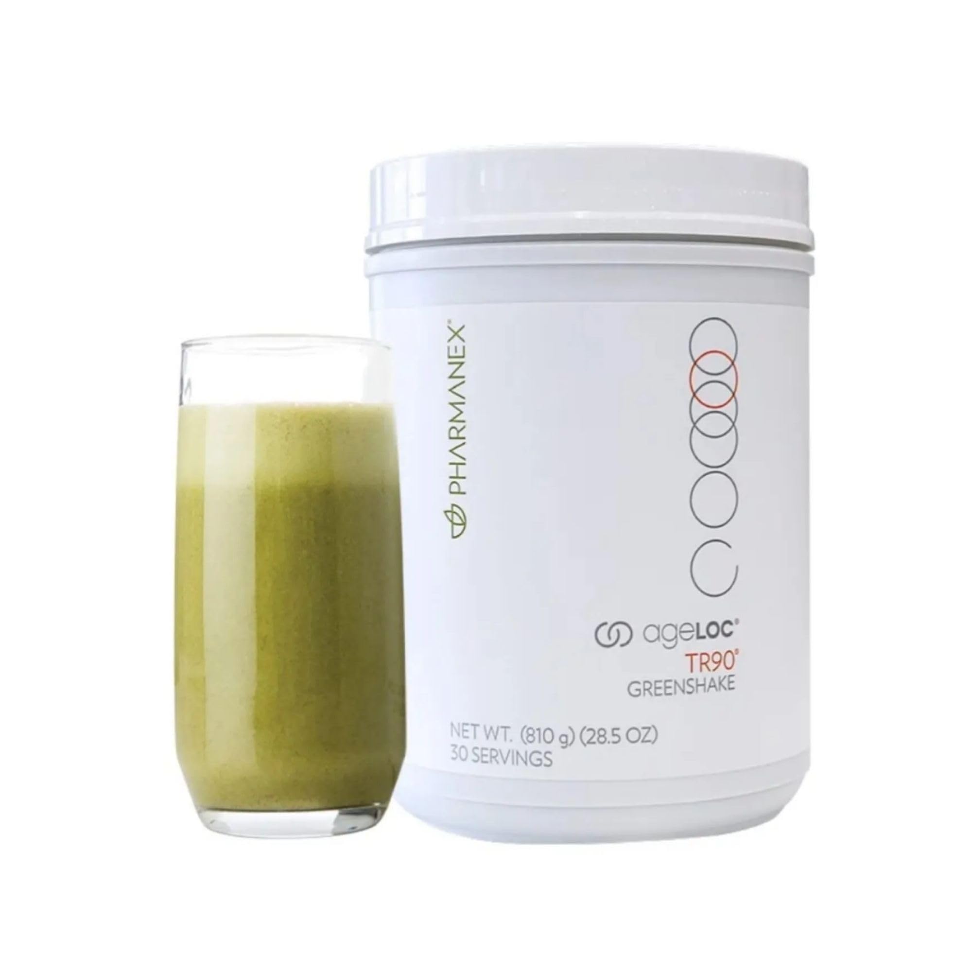 Nu Skin ageLOC TR90 GreenShake bottle showcases plant-based protein for daily wellness.