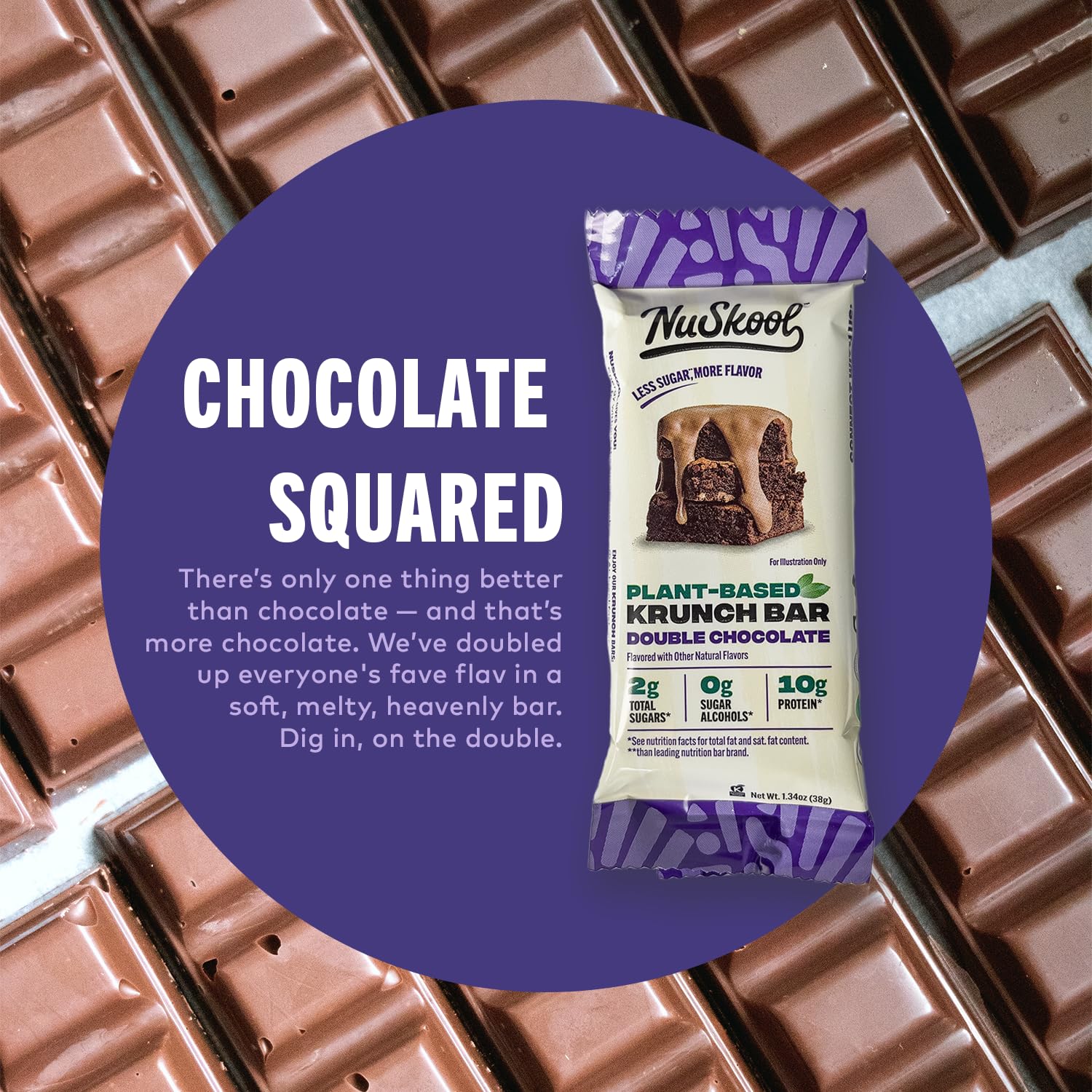 Plant-based protein visual: NuSkool Krunch Bars for sustained energy
