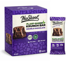 NuSkool Double Chocolate Krunch Bars 12-pack, keto-friendly snack