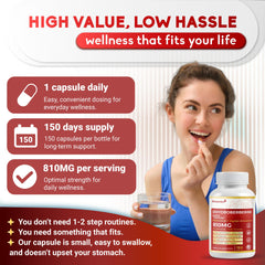 NUSORAN Ashwagandha root with capsules implying stress-adaptive wellness options.