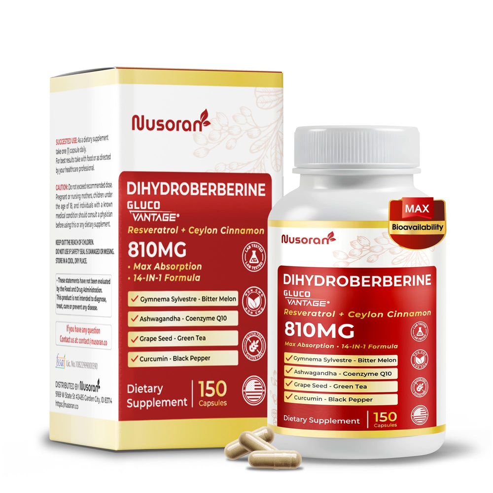 NUSORAN Dihydroberberine capsules bottle for easy daily balance support.