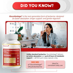 NUSORAN GlucoVantage label close-up highlights absorption features for better daily use.