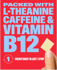 NuStrips 50mg caffeine strip ready for quick morning boost.