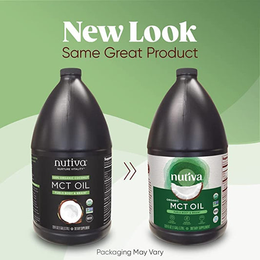 Nutiva Organic MCT Oil being poured for mixing