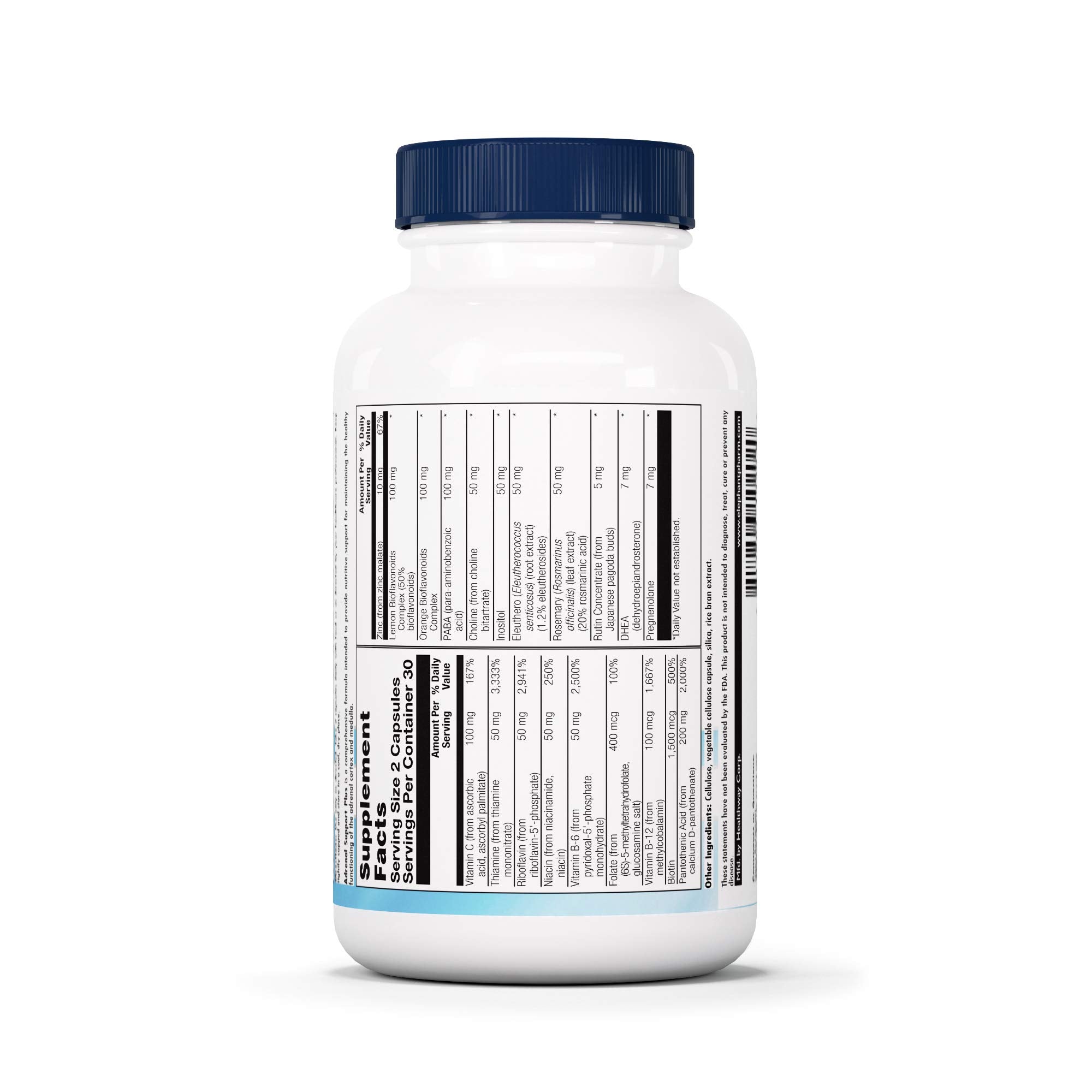 Nutra BioGenesis Adrenal Support Plus daily-use bottle promotes calm focus and adaptability