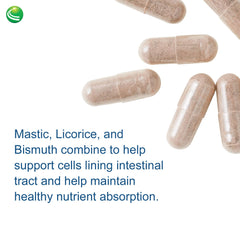 Nutra BioGenesis bismuth citrate and minerals bottle suggests enhanced gastric function and nutrient absorption.