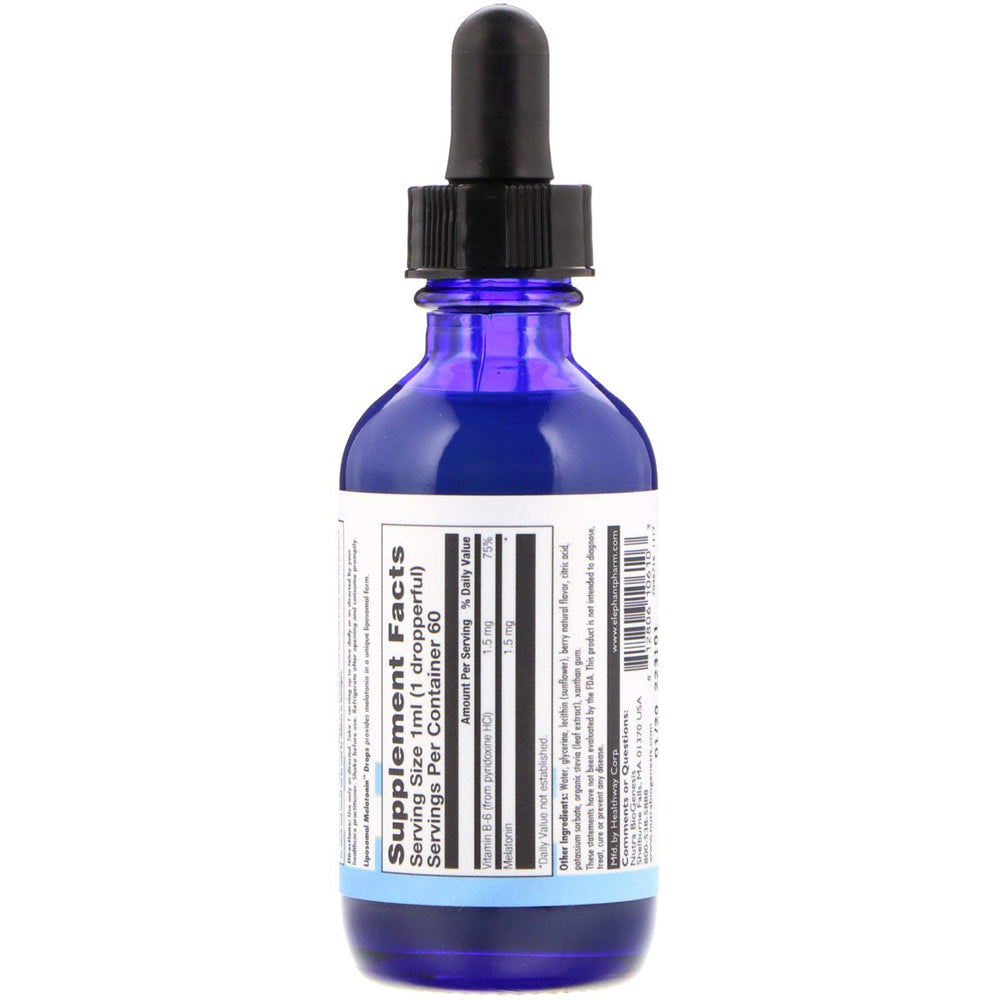 Nutra BioGenesis Liposomal Melatonin dropper showing quick absorption for calmer nights