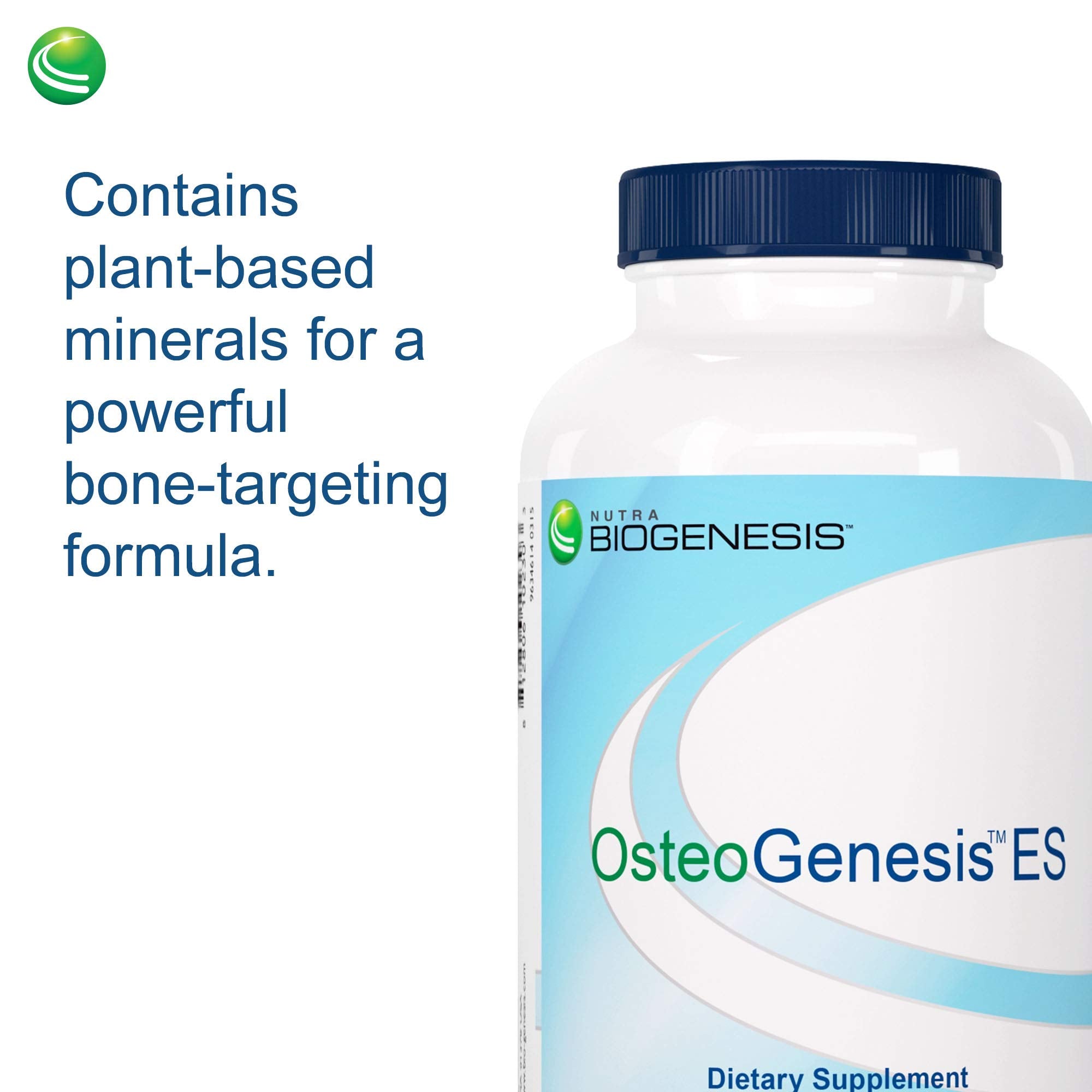 Nutra Biogenesis Osteogenesis bottle on desk in a wellness space