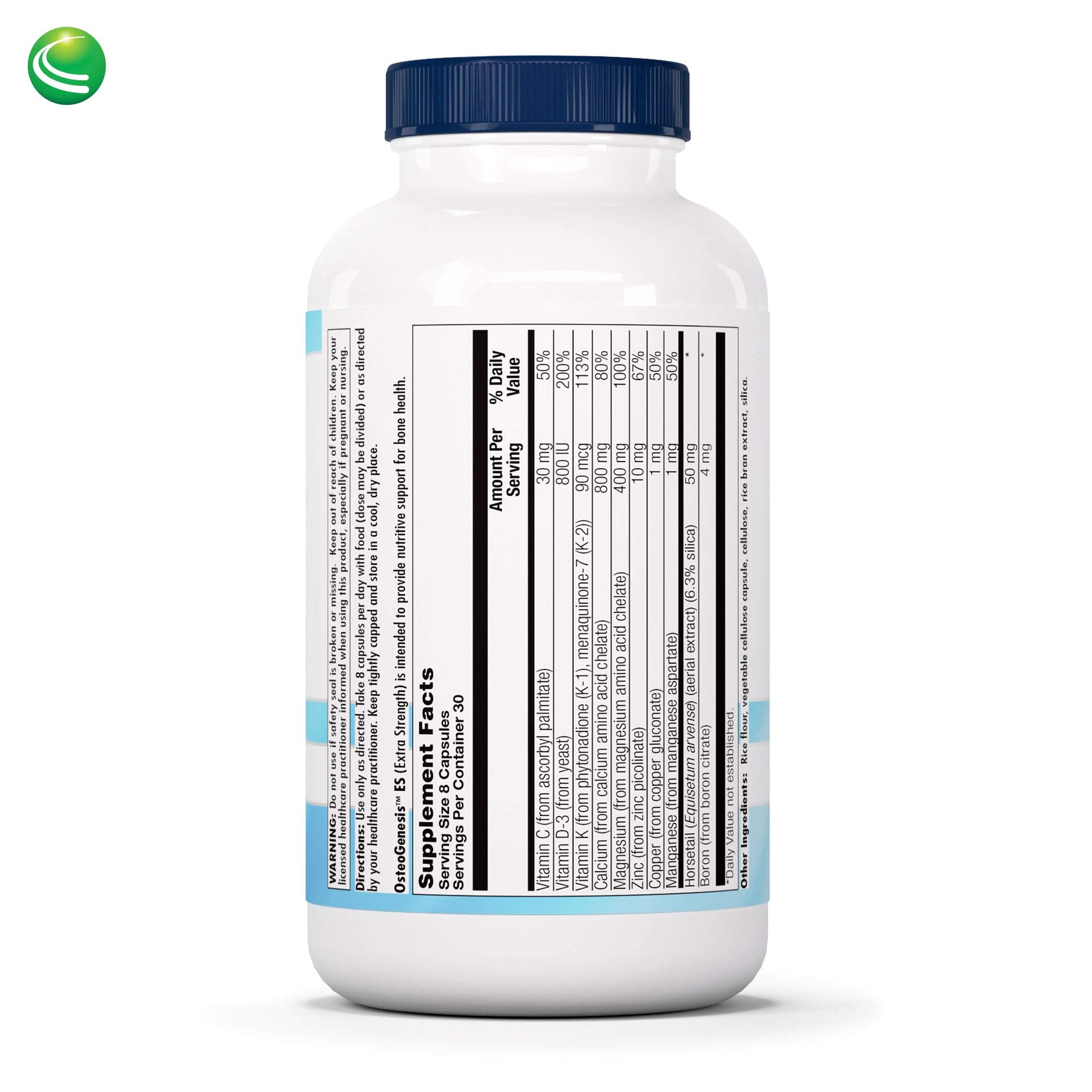 Nutra Biogenesis Osteogenesis capsules arranged for daily mineral intake