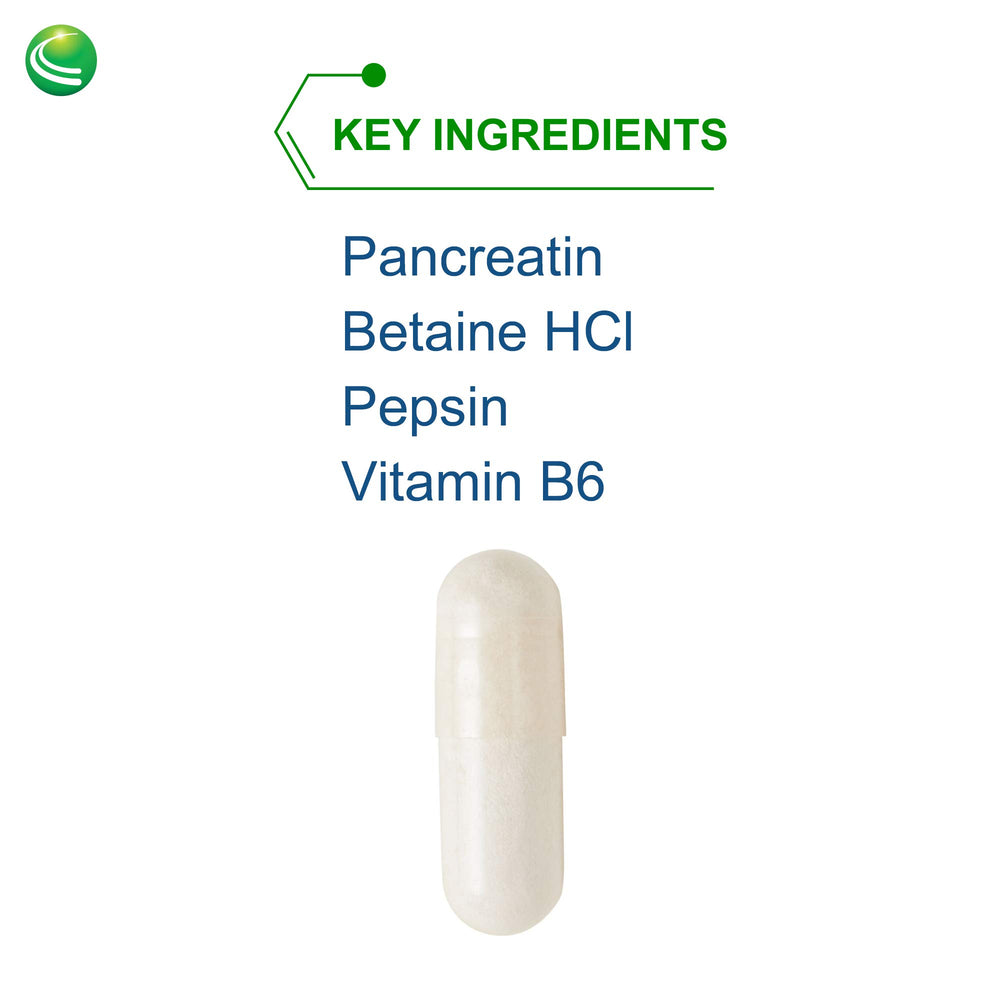 Nutra Biogenesis PanZyme label detail highlighting the enzyme blend and absorption focus.