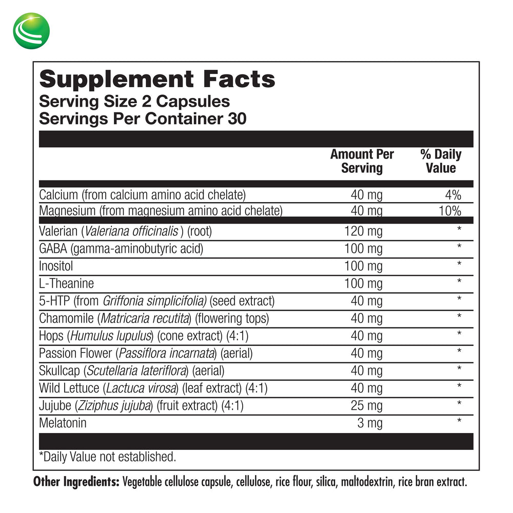 Nutra BioGenesis Sleep Factors magnesium illustration highlighting calming mineral