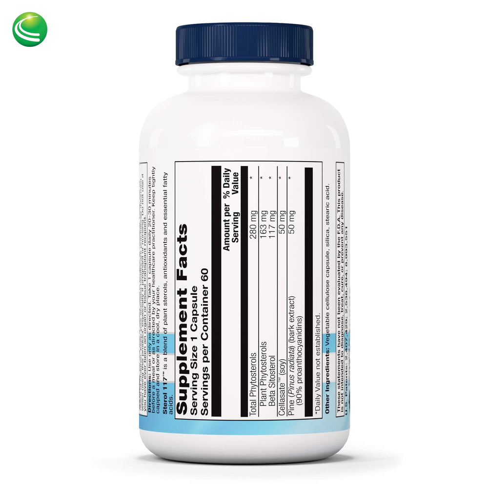 Nutra BioGenesis Sterol 117 capsules close-up—plant sterol blend for everyday balance.