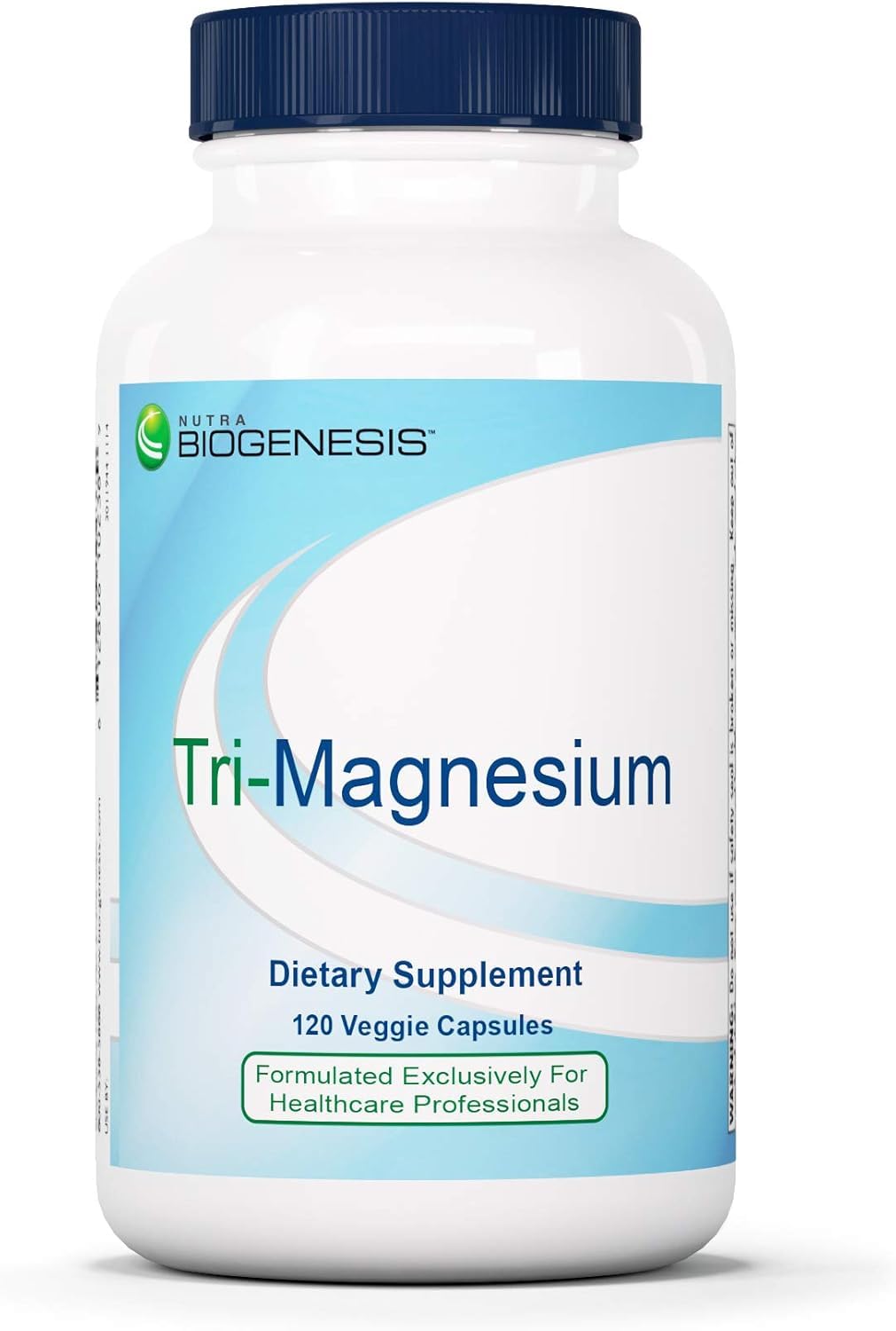 Nutra BioGenesis Tri-Magnesium bottle with high-absorption mineral formula.