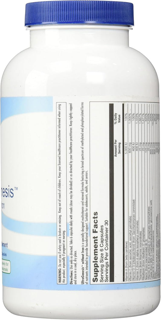 UltraGenesis capsules close-up highlighting plant-based formula for adults