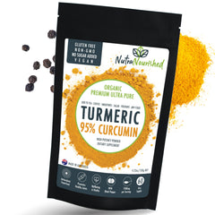 Nutra Nourished turmeric front label, ideal for daily wellness rituals.