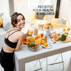 Nutra Nourished turmeric blended into smoothie for convenient daily nutrition.