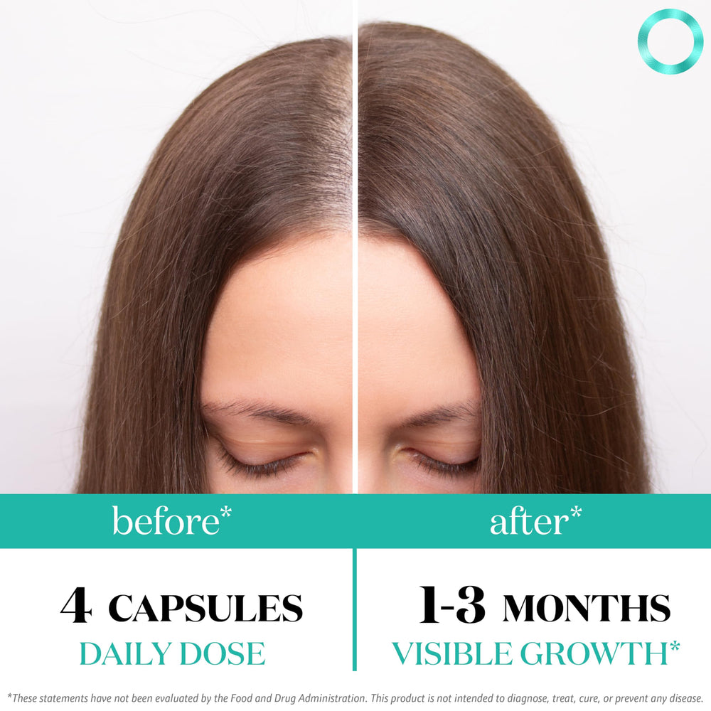 Nutra Women's Hair Growth ingredients list page highlights beta carotene and 26-nutrient blend.
