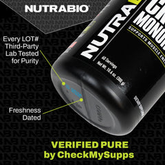 NutraBio Alpha EAA ingredients panel highlights essential amino acids and BCAAs