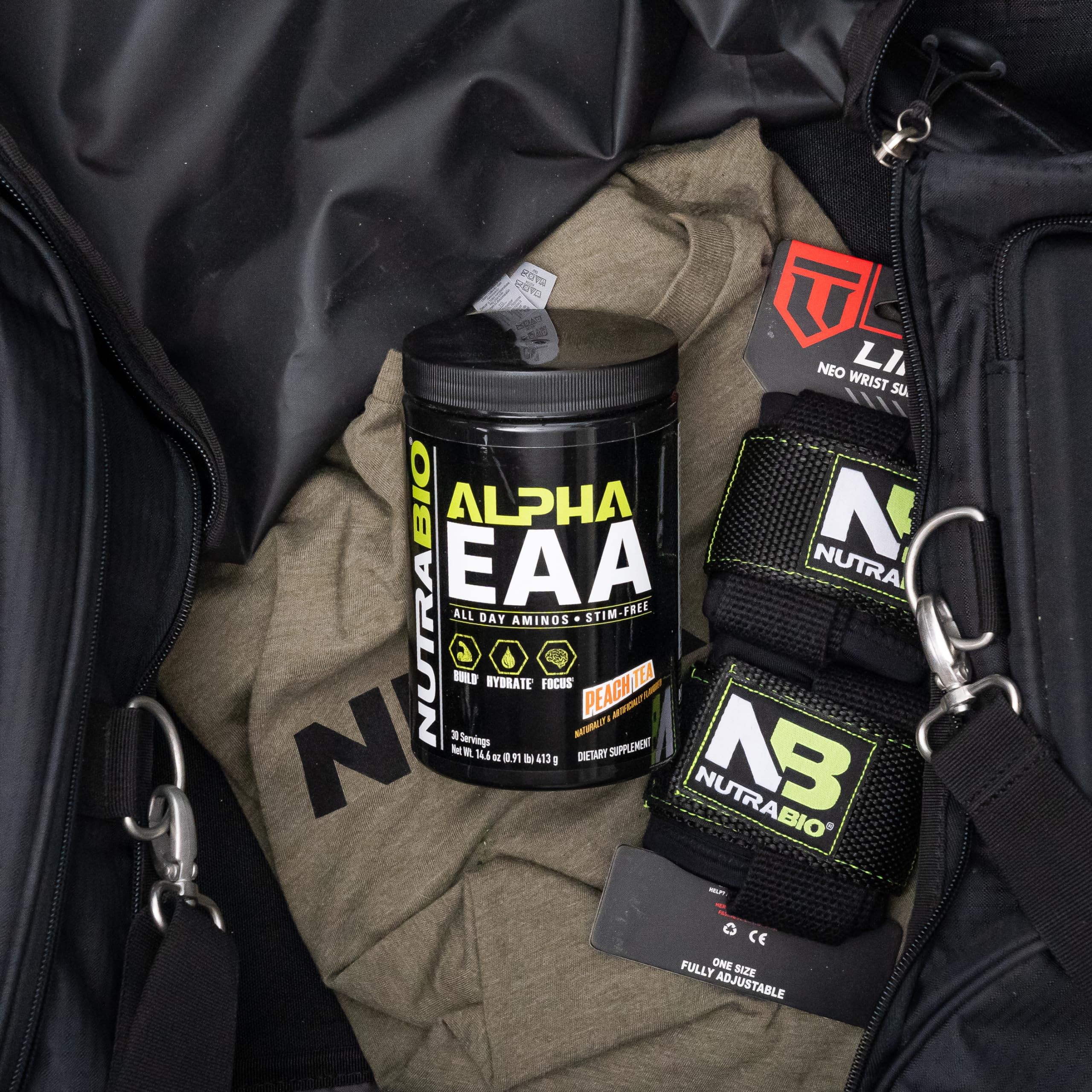 NutraBio Alpha EAA label shows third-party testing and transparency