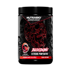 NutraBio Bloodline bottle front, stimulant-free pump for vascular performance.