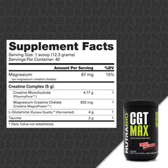NutraBio CGT-MAX powder scoop for quick, precise workouts fueling.