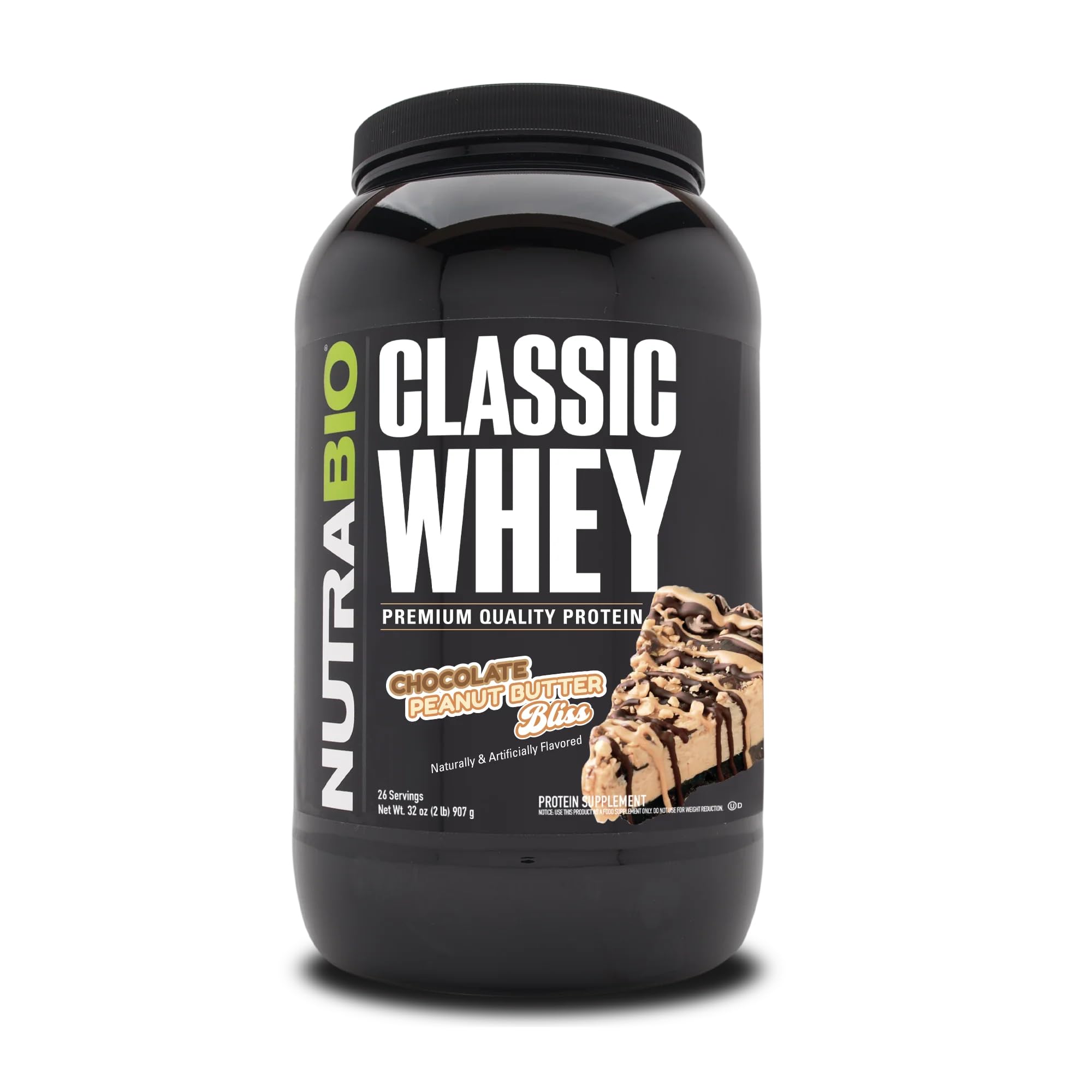 NutraBio Classic Whey pour shows quick mix action for post-workout shake.